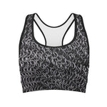 Silver Chainmail Print Women's Sports Bra