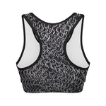 Silver Chainmail Print Women's Sports Bra