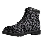 Silver Chainmail Print Work Boots
