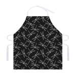 Silver Dragonfly Pattern Print Adjustable Apron