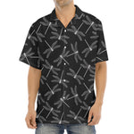 Silver Dragonfly Pattern Print Aloha Shirt
