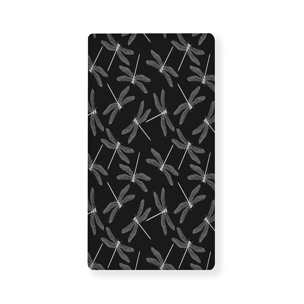 Silver Dragonfly Pattern Print Baby Crib Sheet