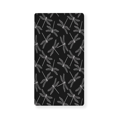 Silver Dragonfly Pattern Print Baby Crib Sheet