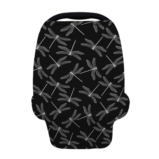 Silver Dragonfly Pattern Print Baby Seat Cover