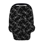 Silver Dragonfly Pattern Print Baby Seat Cover