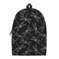 Silver Dragonfly Pattern Print School Backpack