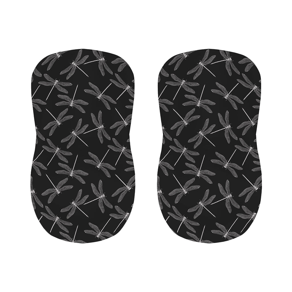 Silver Dragonfly Pattern Print Bar Stool Covers
