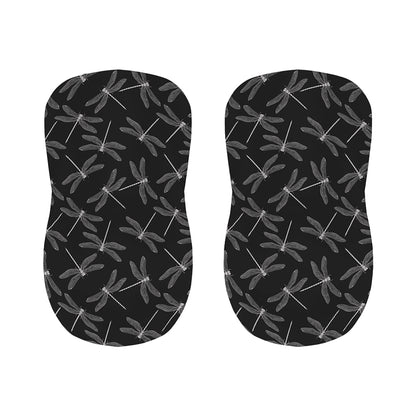 Silver Dragonfly Pattern Print Bar Stool Covers