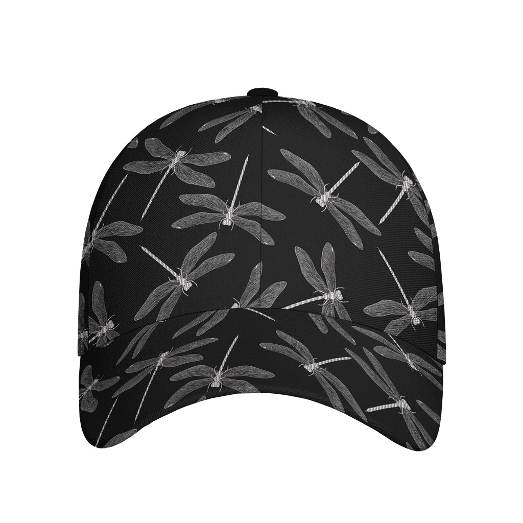 Silver Dragonfly Pattern Print Baseball Cap