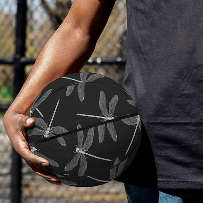 Silver Dragonfly Pattern Print Basketball