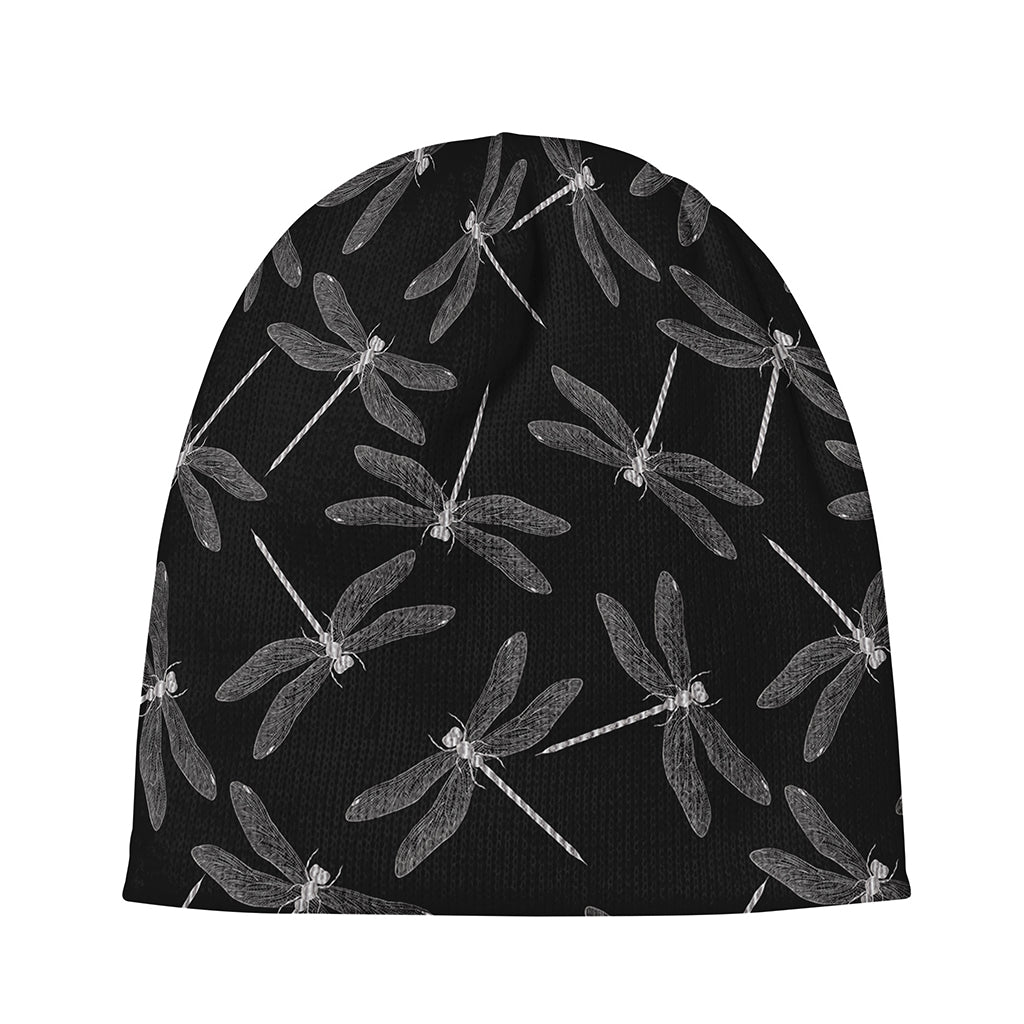 Silver Dragonfly Pattern Print Beanie