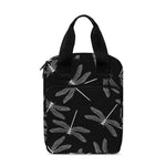 Silver Dragonfly Pattern Print Bible Tote Bag