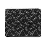 Silver Dragonfly Pattern Print Bifold Wallet