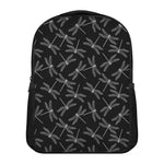 Silver Dragonfly Pattern Print Casual Backpack