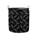Silver Dragonfly Pattern Print Collapsible Laundry Basket