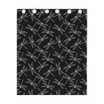 Silver Dragonfly Pattern Print Curtain