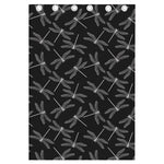 Silver Dragonfly Pattern Print Curtain
