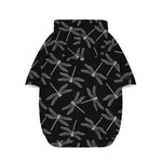 Silver Dragonfly Pattern Print Dog Zip Up Hoodie