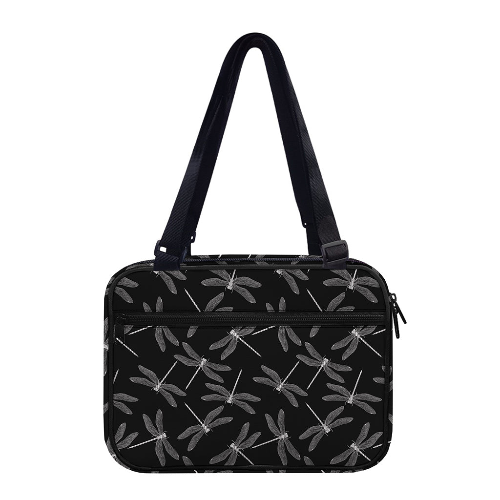 Silver Dragonfly Pattern Print Double Strap Bible Bag