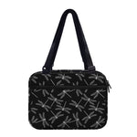 Silver Dragonfly Pattern Print Double Strap Bible Bag