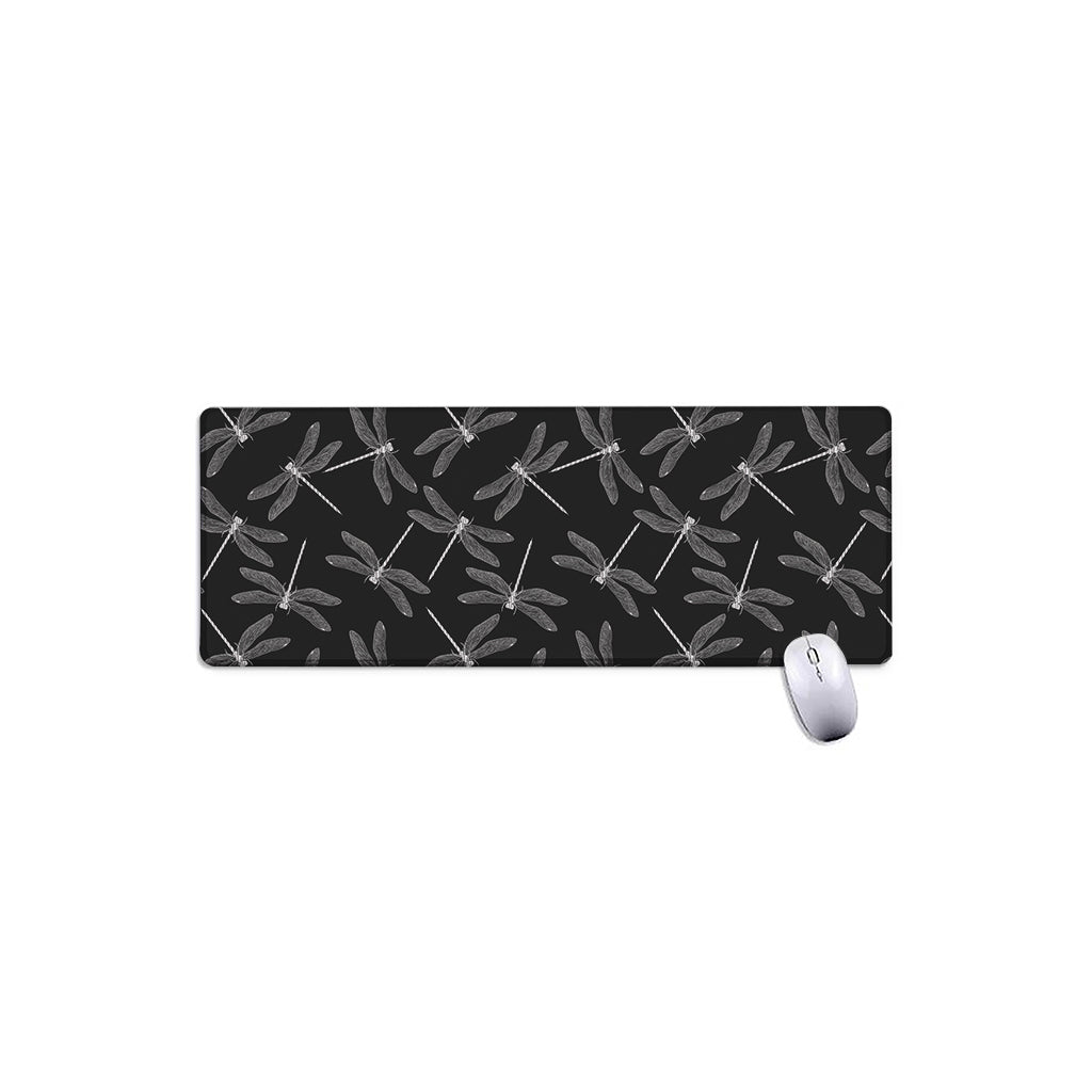 Silver Dragonfly Pattern Print Extended Mouse Pad