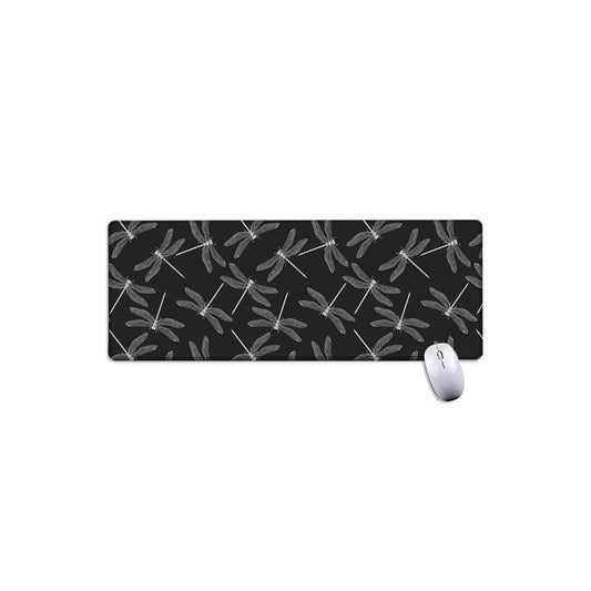 Silver Dragonfly Pattern Print Extended Mouse Pad