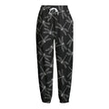 Silver Dragonfly Pattern Print Fleece Lined Knit Pants
