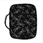 Silver Dragonfly Pattern Print Front Pocket Bible Bag