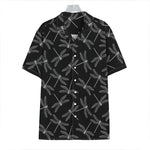 Silver Dragonfly Pattern Print Hawaiian Shirt