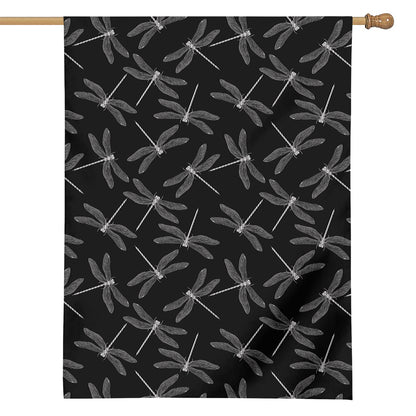 Silver Dragonfly Pattern Print House Flag