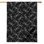 Silver Dragonfly Pattern Print House Flag
