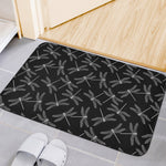 Silver Dragonfly Pattern Print Indoor Door Mat