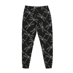 Silver Dragonfly Pattern Print Jogger Pants