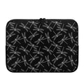 Silver Dragonfly Pattern Print Laptop Sleeve