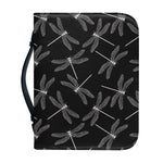 Silver Dragonfly Pattern Print Leather Bible Cover