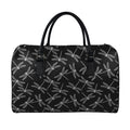 Silver Dragonfly Pattern Print Leather Duffel Bag