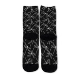 Silver Dragonfly Pattern Print Long Socks