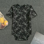 Silver Dragonfly Pattern Print Men's Bodysuit