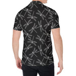 Silver Dragonfly Pattern Print Men's Shirt