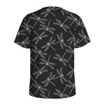 Silver Dragonfly Pattern Print Men's Sports T-Shirt