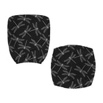 Silver Dragonfly Pattern Print Office Chair Cover