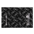 Silver Dragonfly Pattern Print Placemat