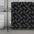 Silver Dragonfly Pattern Print Polyester Shower Curtain