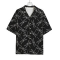Silver Dragonfly Pattern Print Rayon Hawaiian Shirt