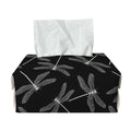 Silver Dragonfly Pattern Print Rectangle Tissue Box Cover