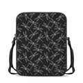 Silver Dragonfly Pattern Print Rectangular Crossbody Bag