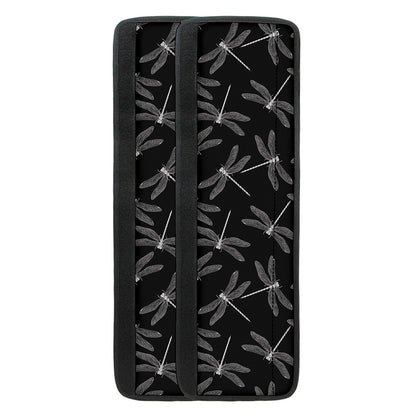 Silver Dragonfly Pattern Print Refrigerator Handle Covers