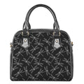 Silver Dragonfly Pattern Print Shoulder Handbag