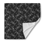Silver Dragonfly Pattern Print Silk Bandana