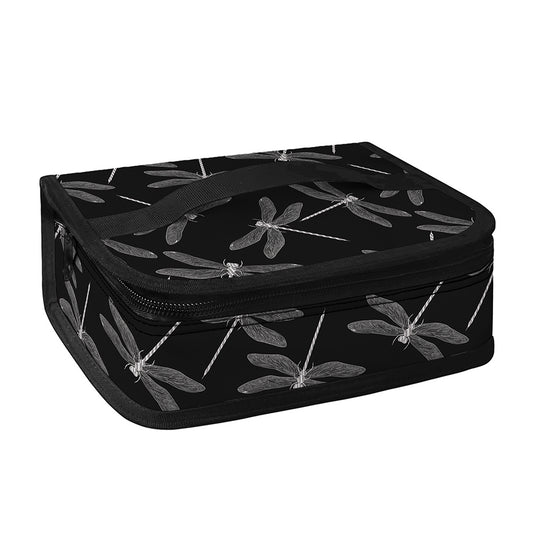 Silver Dragonfly Pattern Print Small Lunch Bag